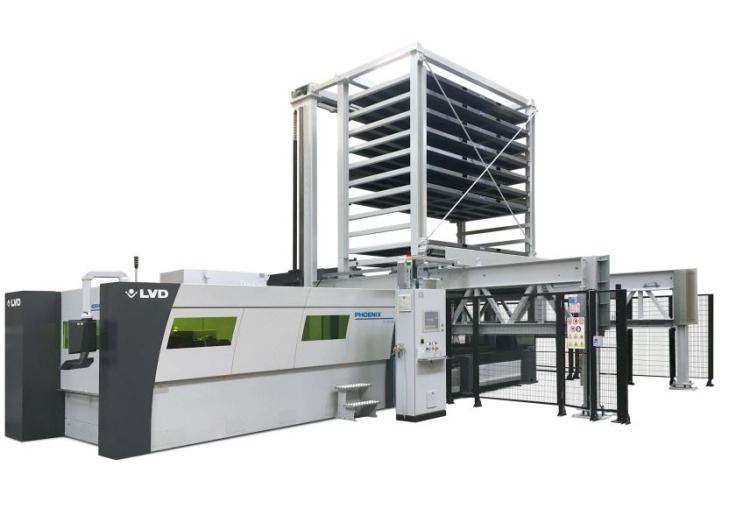 Compact tower for laser cutting machine 