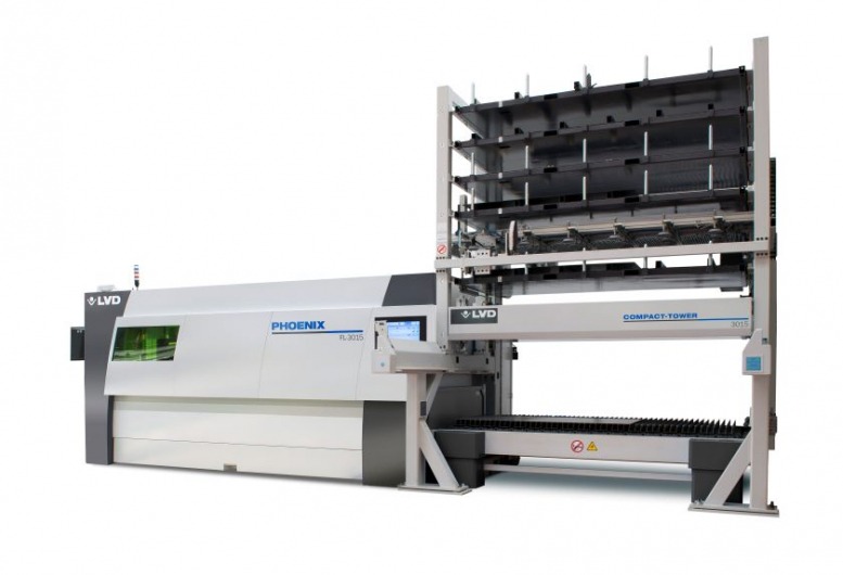 Compact tower for laser cutting machine 