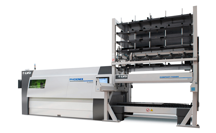 Phoenix fiber laser cutting machine with Compact Tower automation