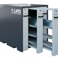 Press brake tooling cabinet open